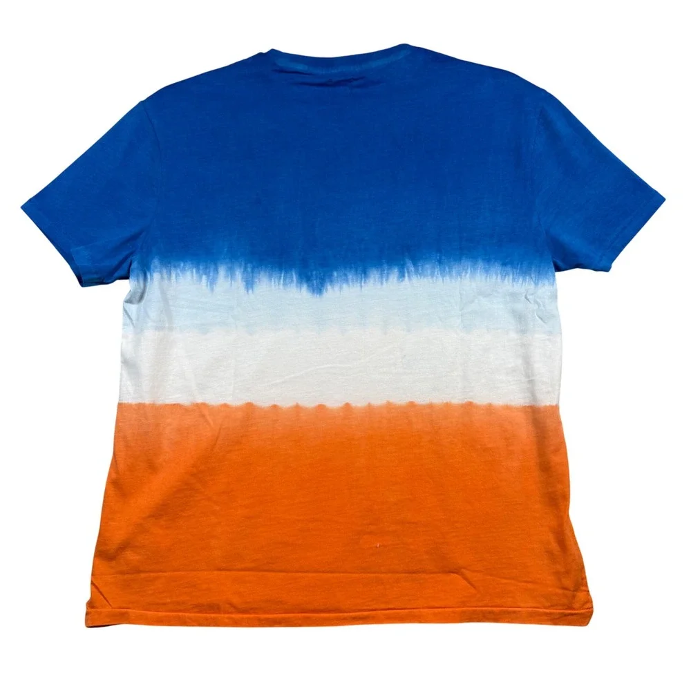 NEW‎ Polo Ralph Lauren Mens Medium Ombre Classic Fit T Shirt Blue Orange White